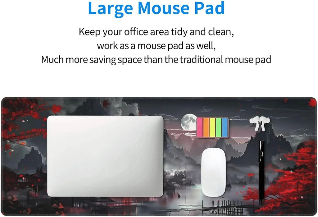 Extended Gaming Mouse Pad, Large Gaming Mouse Waterproof with Stitched Edges, Non-Slip Desktop Pad for Home and Office, Level up Your 31.5X11.8 Inch\U2026 (Japanese Style)