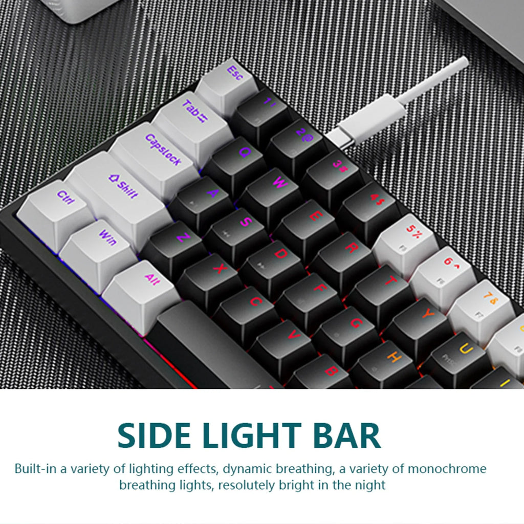 Gaming Keyboard 60 Percent, Wired Ultra-Compact Mechanical Keyboard 61 Keys,Rgb Backlit with Blue Switch Mini Keyboards for Windows Macos Linux-Easy to Carry on Trip