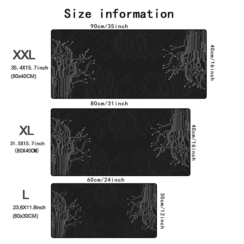 Electrical Circuits Mouse Pad Large Computer Accessories Office Game Table Mats XL Anti-Slip Gaming Keyboard Mousepads Desk Pads