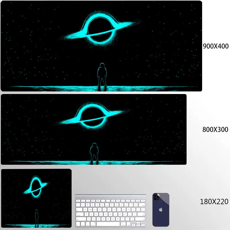 Universe Mouse Pad Gaming Astronaut Mousepad Keyboard Mats Space Desk Pads XXL 80X30Cm Deskmat for Computer Mousepads Big Carpet