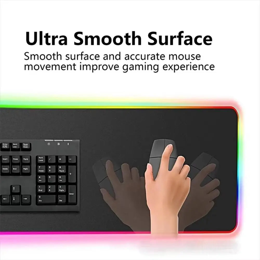 Dollar Mouse Pad XXL RGB Gaming Mouse Pad Gamer Accessories Large LED Light Mousepads PC Computer Desk Mat with Backlit