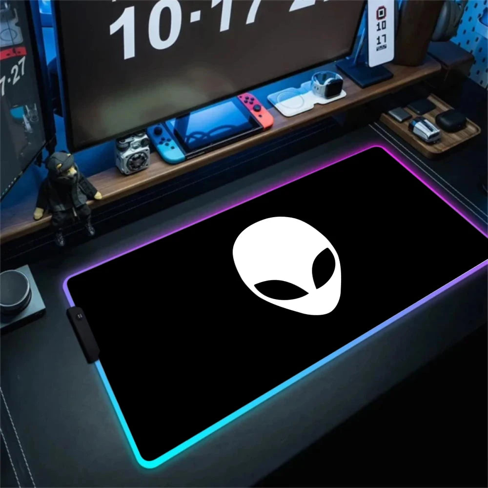 XXL Large PC Gamer Keyboard Desk Mat 900X400 RGB Alienware Gaming Mouse Pad LED Computer Accessories Tapis De Souris Mousepads
