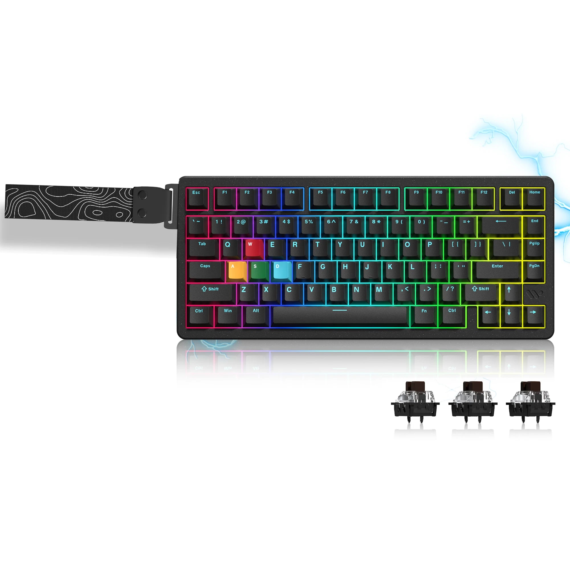 White SK75 TMR/HE Hall Effect Keyboard 75% Wireless Mechanical Keyboard Rapid Trigger Magnetic Switch with Strap Hot Swap