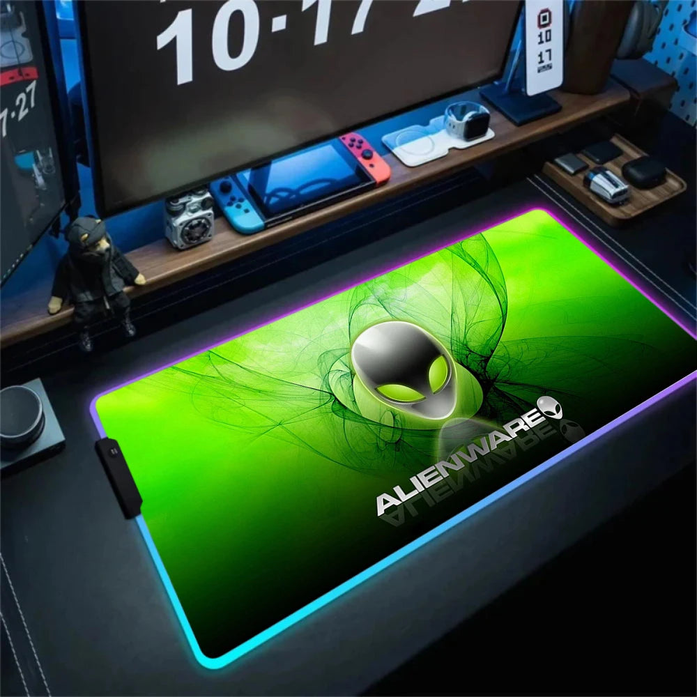 XXL Large PC Gamer Keyboard Desk Mat 900X400 RGB Alienware Gaming Mouse Pad LED Computer Accessories Tapis De Souris Mousepads