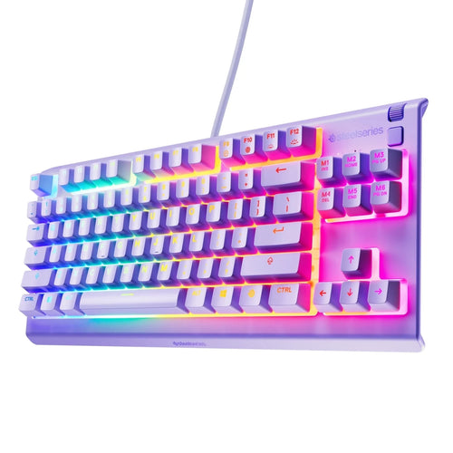 Apex 3 TKL Gaming Keyboard - Tenkeyless, RGB, Water & Dust Resistant - 8-Zone RGB Illumination — Whisper-Quiet Gaming Switch - Lavender