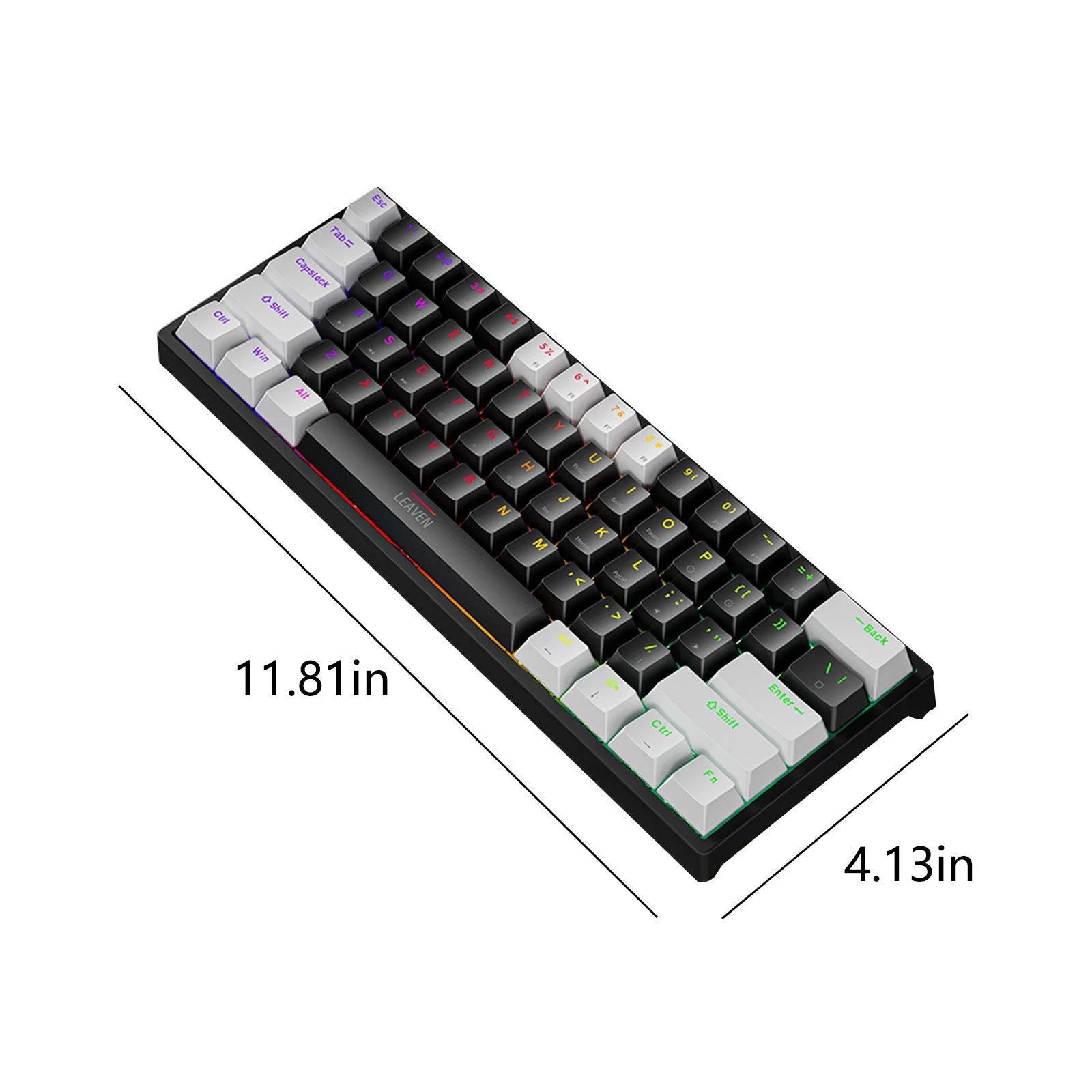 Gaming Keyboard 60 Percent, Wired Ultra-Compact Mechanical Keyboard 61 Keys,Rgb Backlit with Blue Switch Mini Keyboards for Windows Macos Linux-Easy to Carry on Trip