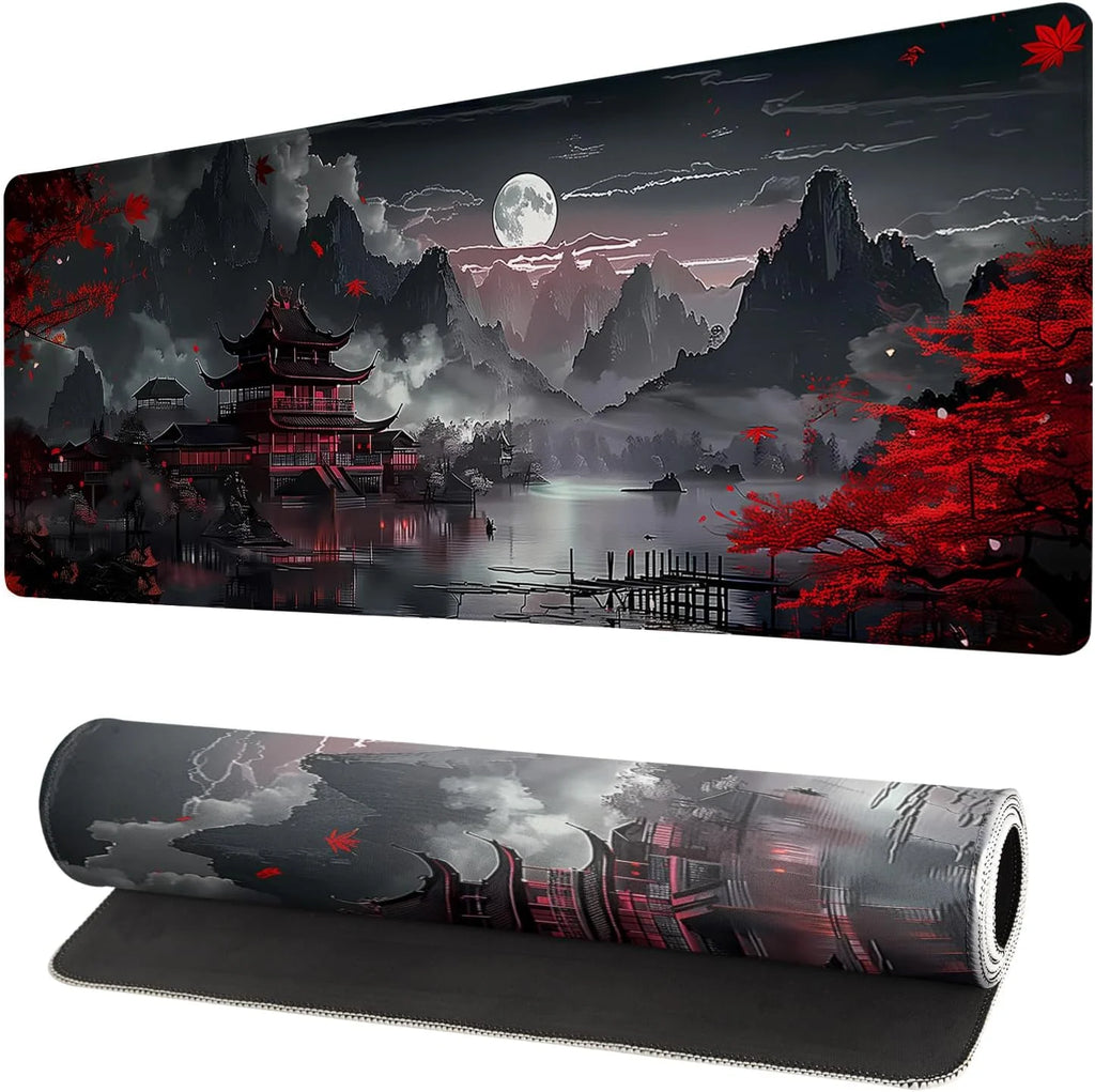 Extended Gaming Mouse Pad, Large Gaming Mouse Waterproof with Stitched Edges, Non-Slip Desktop Pad for Home and Office, Level up Your 31.5X11.8 Inch\U2026 (Japanese Style)