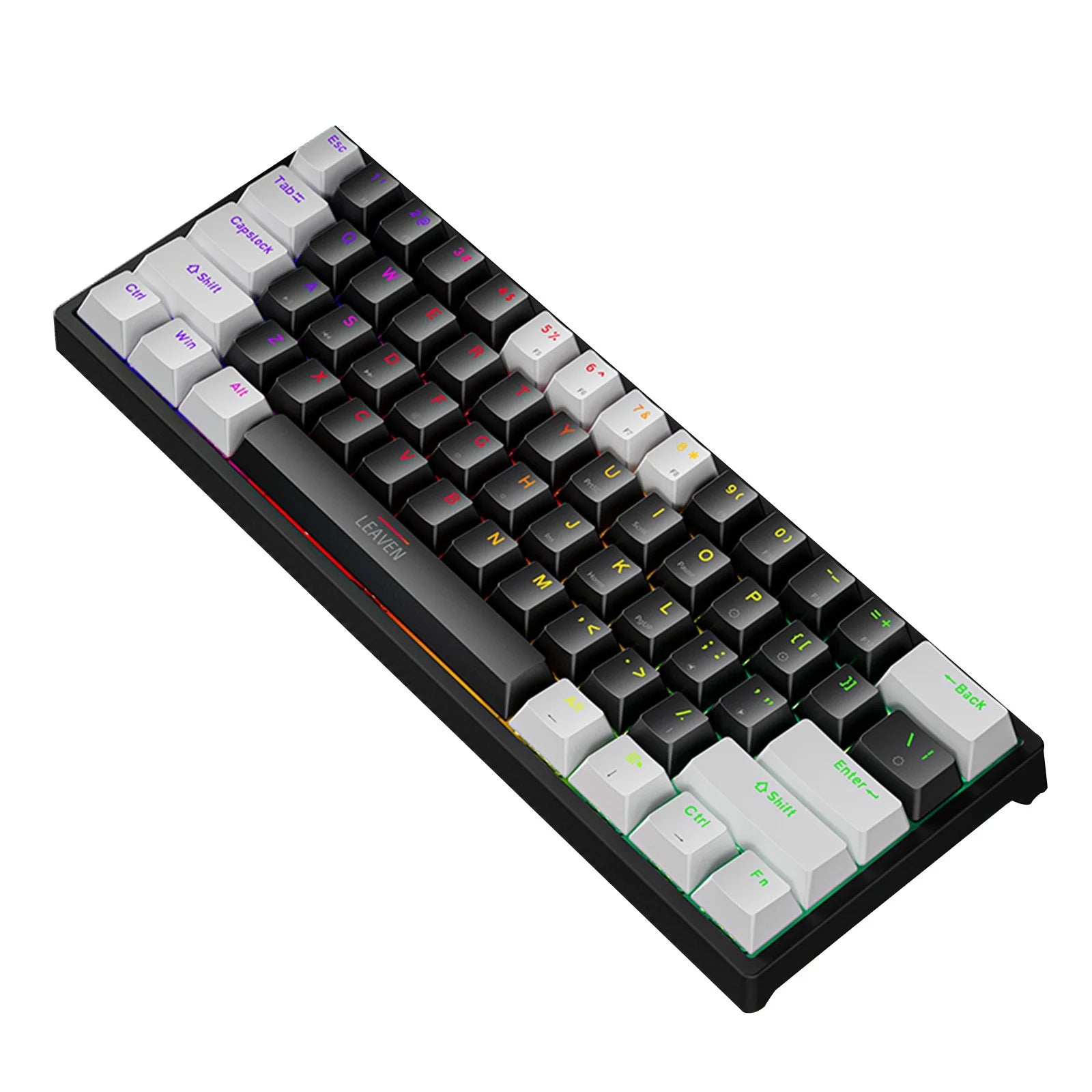 Gaming Keyboard 60 Percent, Wired Ultra-Compact Mechanical Keyboard 61 Keys,Rgb Backlit with Blue Switch Mini Keyboards for Windows Macos Linux-Easy to Carry on Trip