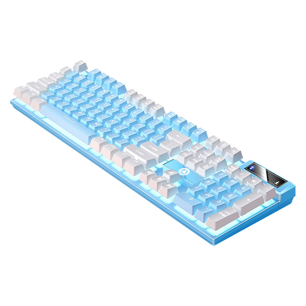 K500 Ultra-Slim Gaming Keyboard - Wired with RGB Backlight, Mechanical Feel, Spill-Resistant, Full-Sized Design, Media Control, Durable ABS Keycaps(Blue)