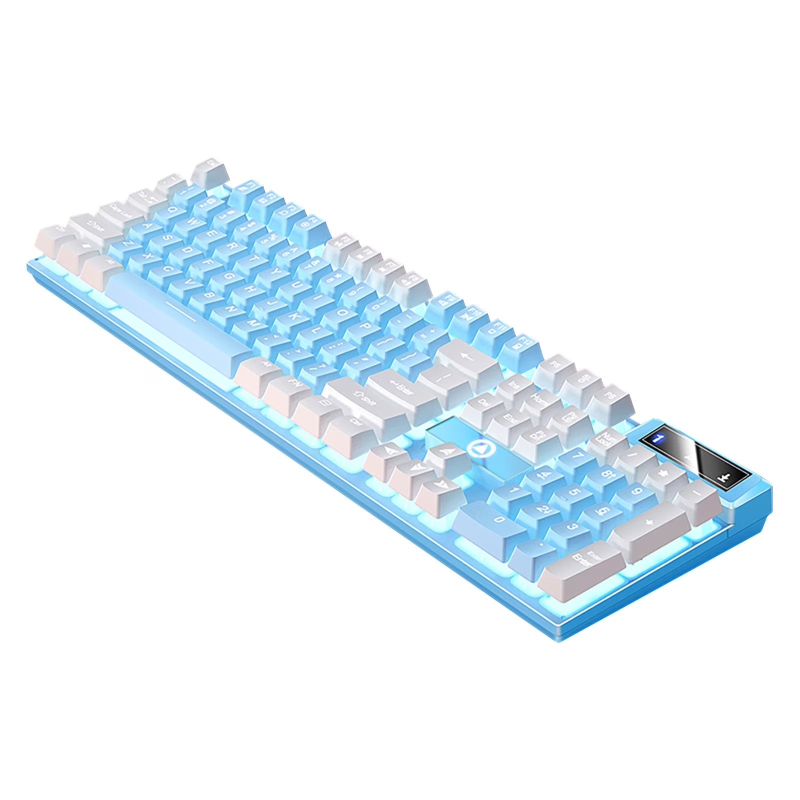 K500 Ultra-Slim Gaming Keyboard - Wired with RGB Backlight, Mechanical Feel, Spill-Resistant, Full-Sized Design, Media Control, Durable ABS Keycaps(Blue)