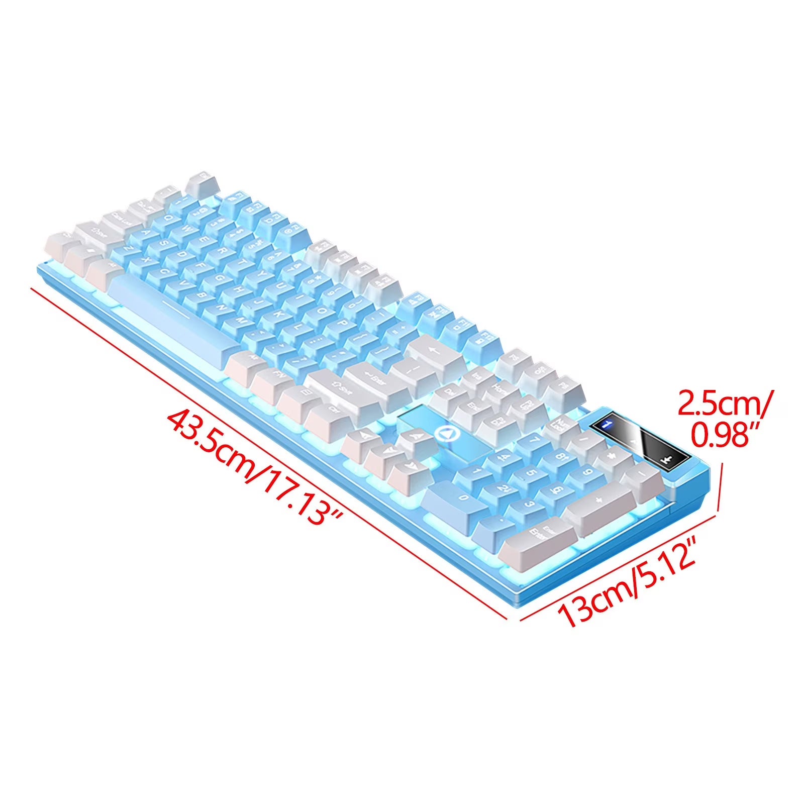 K500 Ultra-Slim Gaming Keyboard - Wired with RGB Backlight, Mechanical Feel, Spill-Resistant, Full-Sized Design, Media Control, Durable ABS Keycaps(Blue)